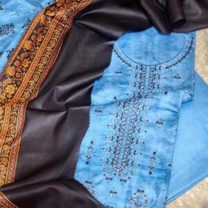 bunnai unstitched embroidered 3pc