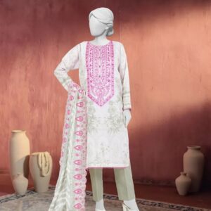 bunnai unstitched embroidered lawn 3pc