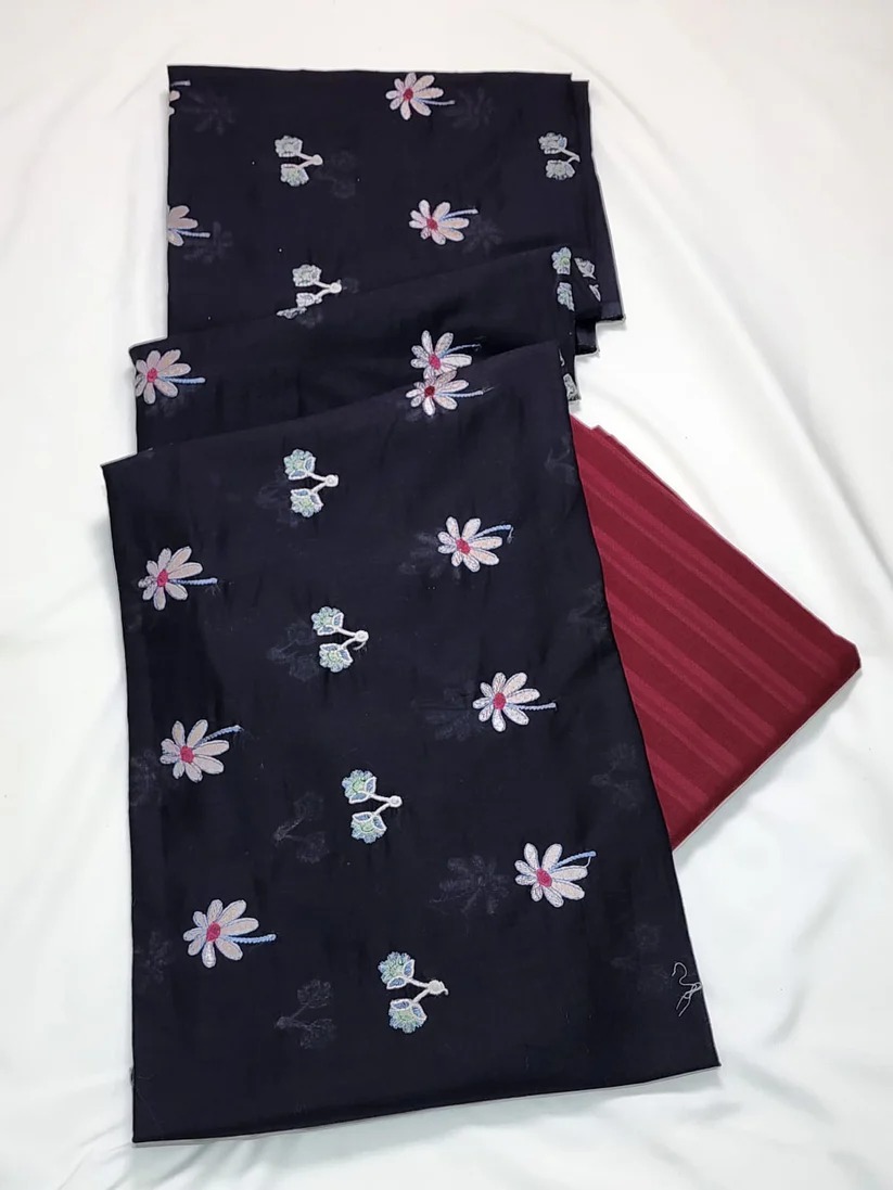 bunnai unstitched voil embroidered st 2pc bunnai unstitched voil embroidered st 2pc