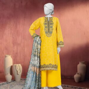 bunnai unstitched embroidered lawn 3pc