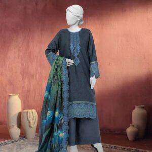 bunnai unstitched embroidered lawn 3pc